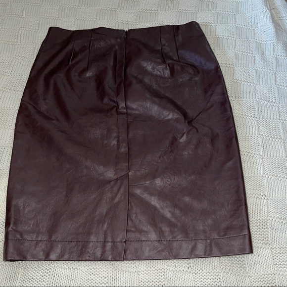 Ann Taylor Brown Vegan Leather Skirt - Picture 4 of 7